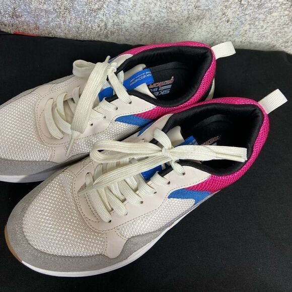 Skechers Bobs Pulse Air Sunrise Song White Grey Sneakers Size 6.5 - Picture 11 of 13